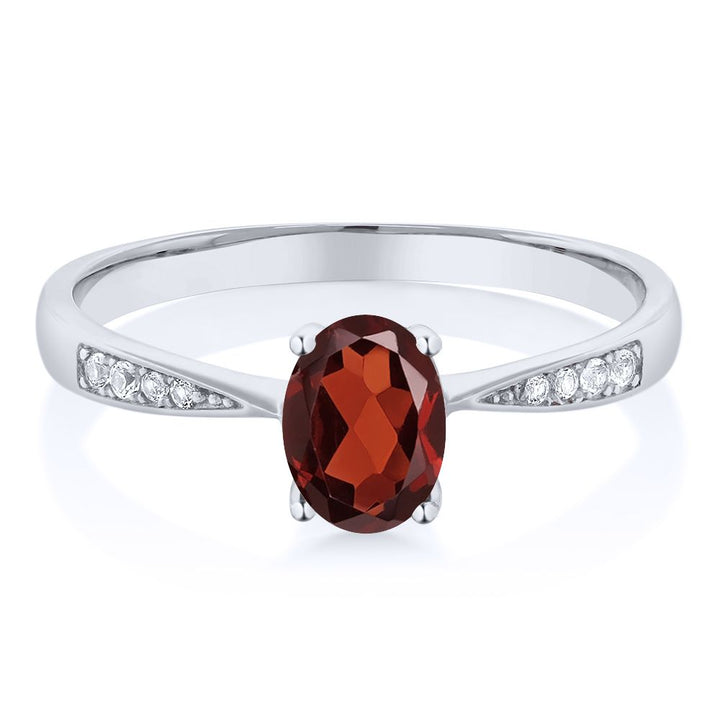 Garnet - January_5_Ring in 10K White Gold