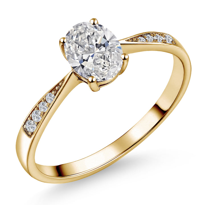 White Lab Grown Diamond - April_5_Ring in 10K Yellow Gold