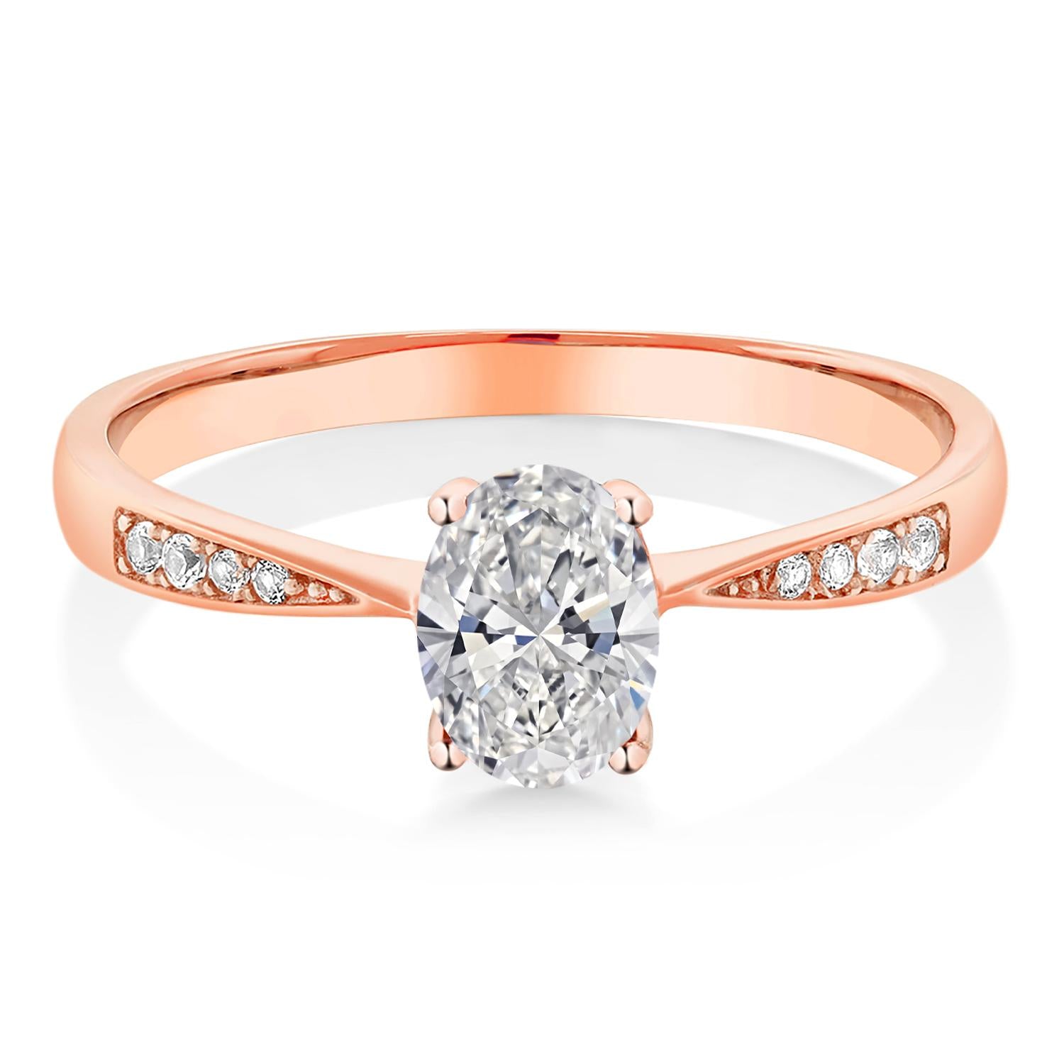 White Lab Grown Diamond - April_6_Ring in 10K Rose Gold