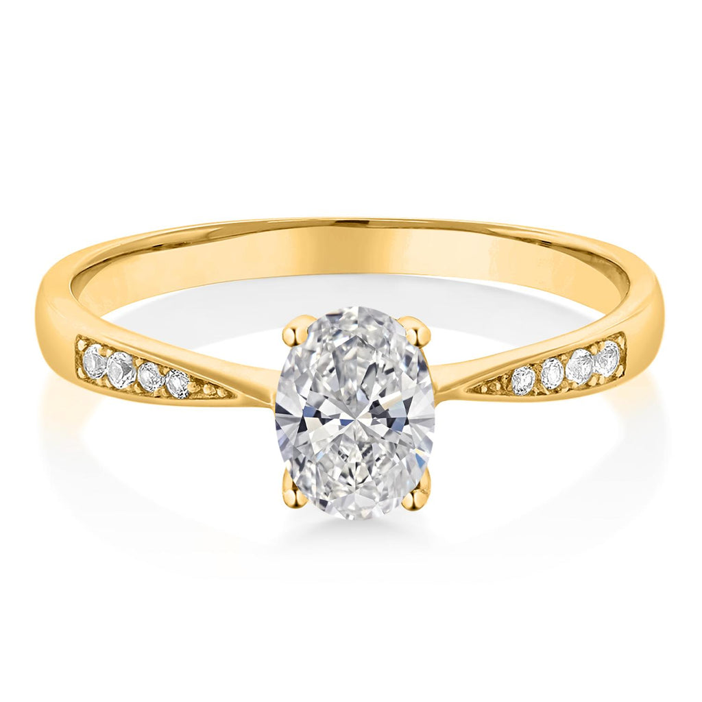 White Lab Grown Diamond - April_7_Ring in 10K Yellow Gold