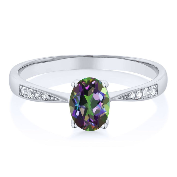 Green Mystic Topaz_5_Ring in 10K White Gold