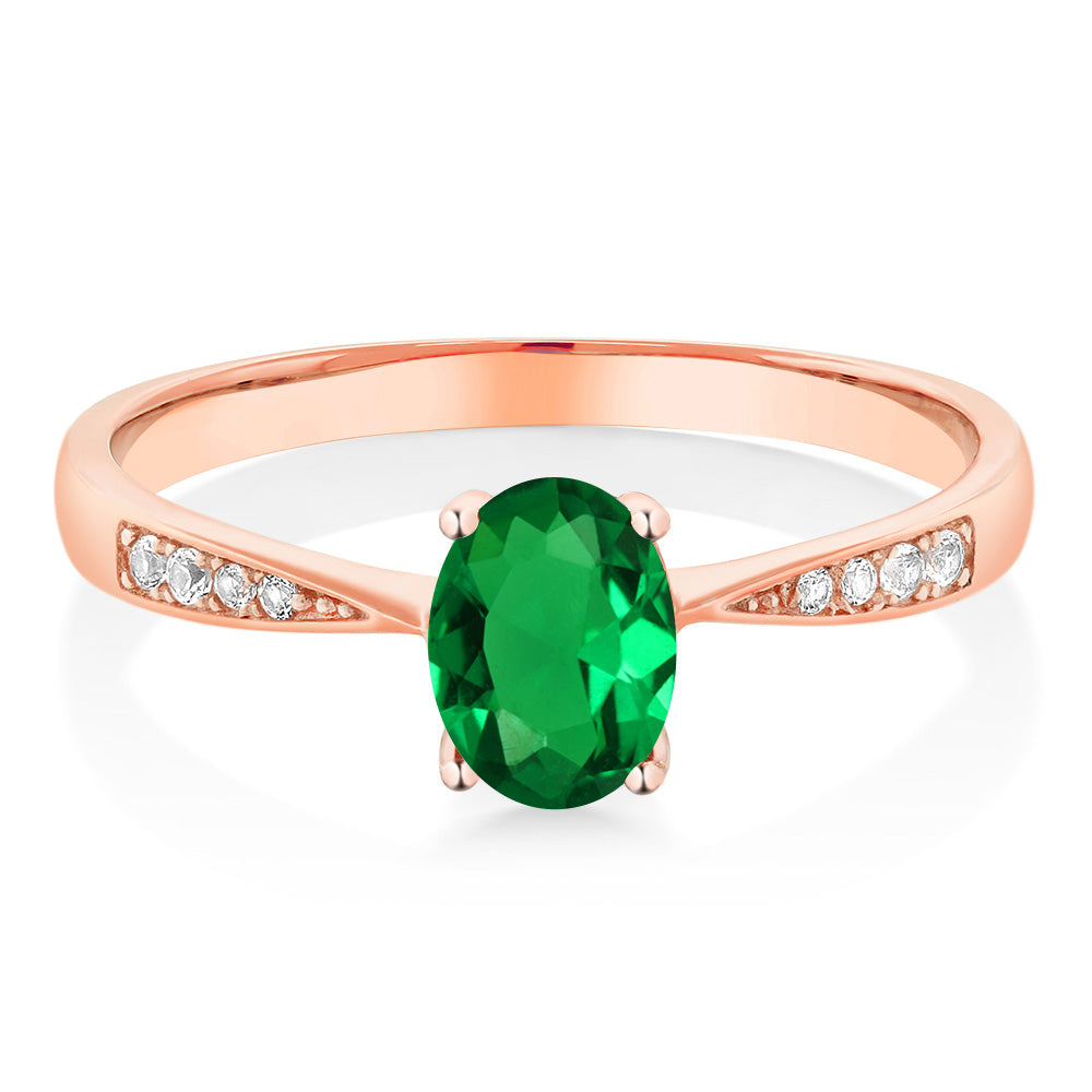 Nano Emerald - May_8_Ring in 10K Rose Gold