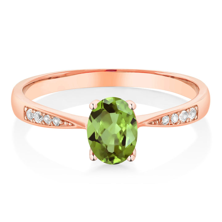 Peridot - August_5_Ring in 10K Rose Gold