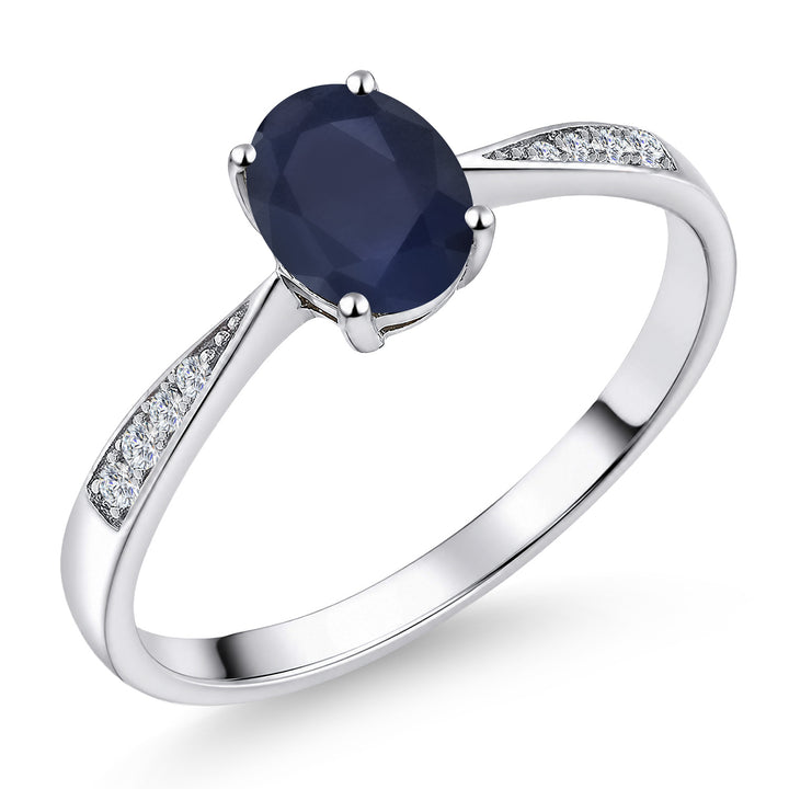 Blue Sapphire - September_5_Ring in 10K White Gold