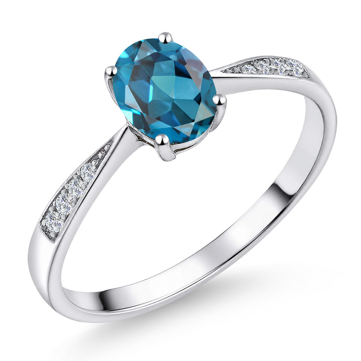 London Blue Topaz - November_5_Ring in 10K White Gold