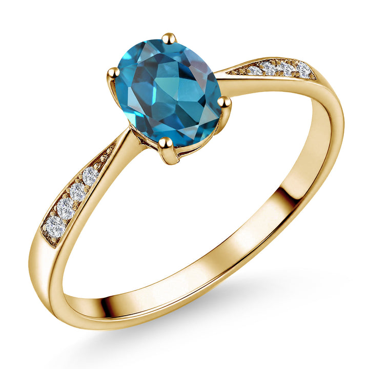 London Blue Topaz - November_7_Ring in 10K Yellow Gold