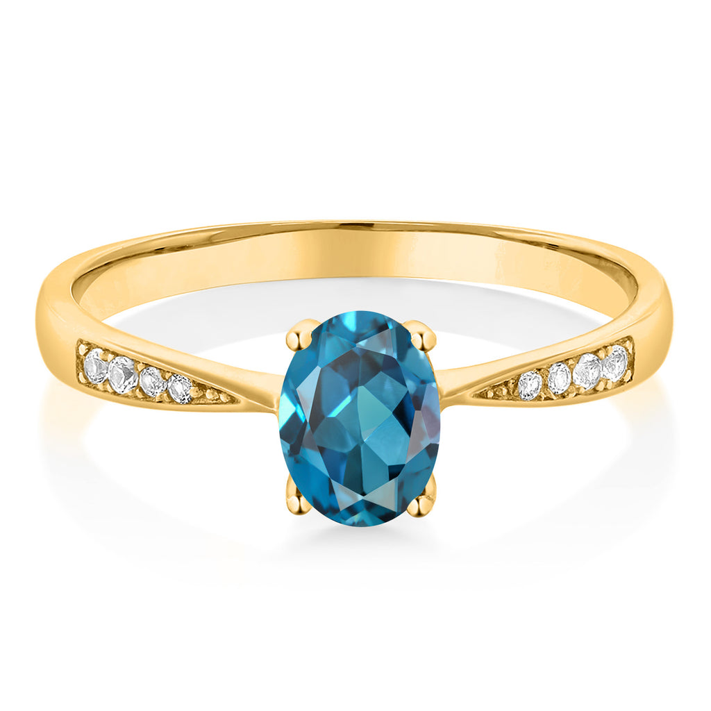 London Blue Topaz - November_7_Ring in 10K Yellow Gold