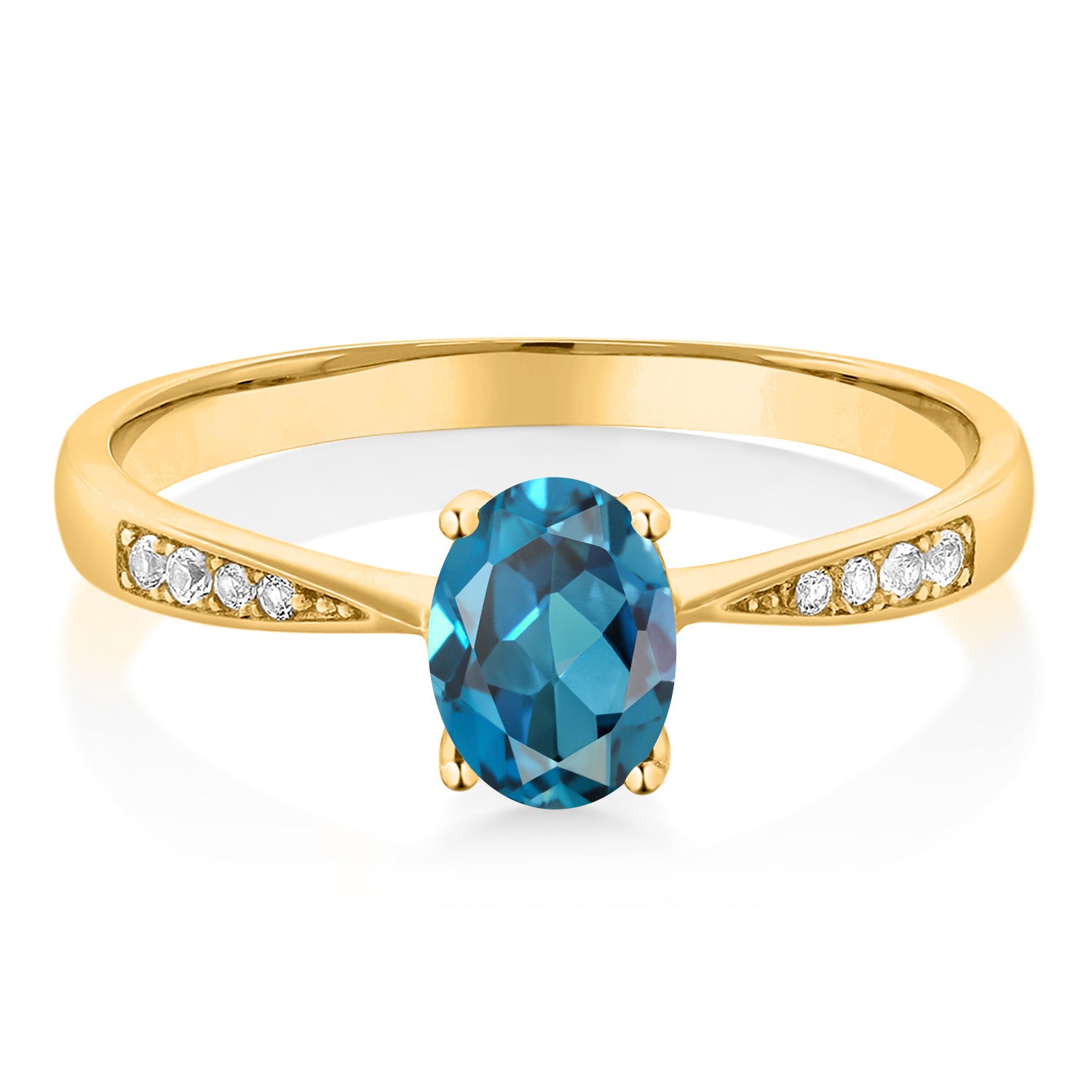London Blue Topaz - November_8_Ring in 10K Yellow Gold