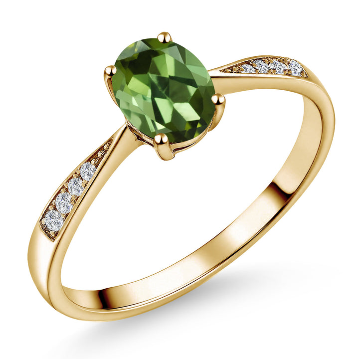 Green Tourmaline - October_5_Ring in 10K Yellow Gold