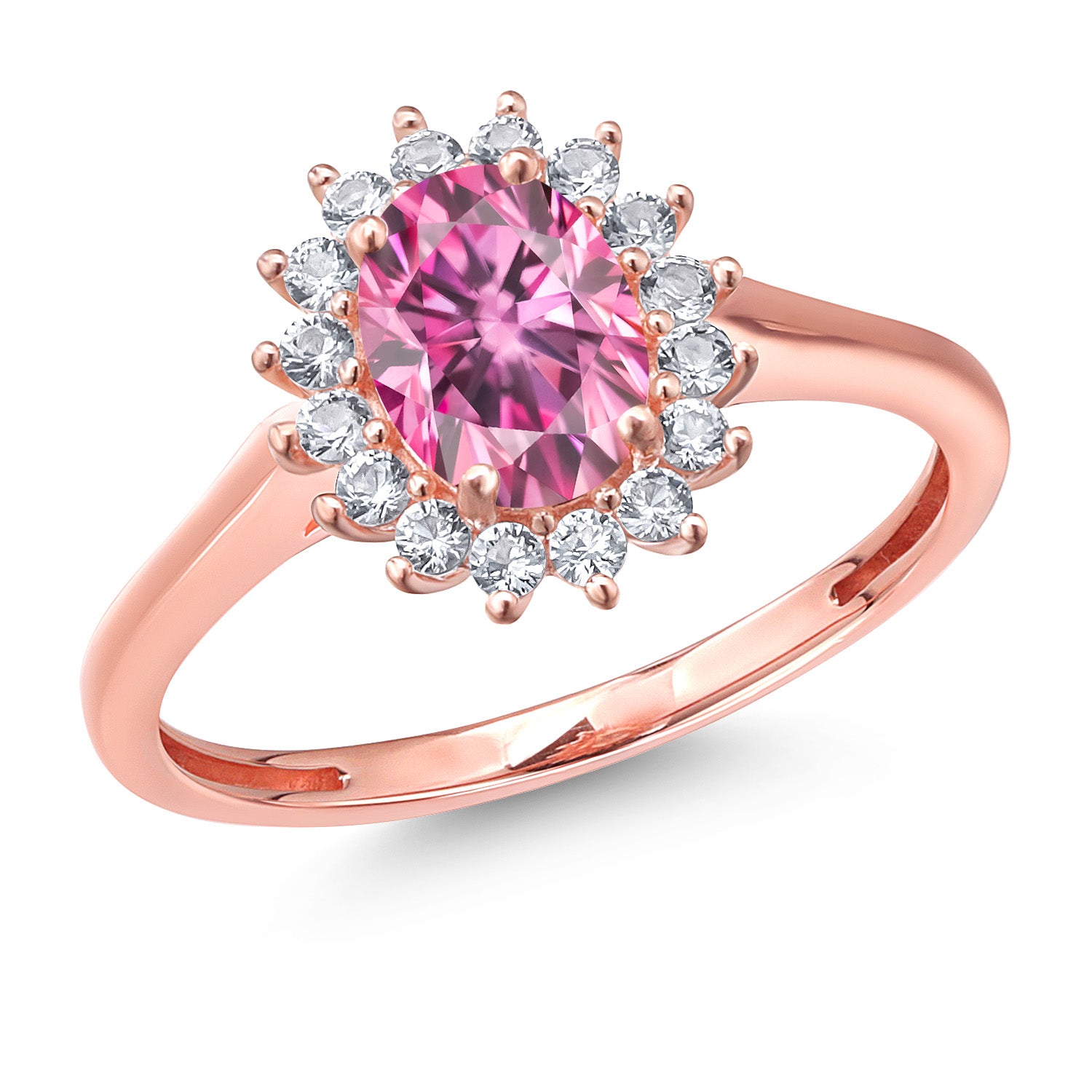 Pink Moissanite - April_7_Ring in 10K Rose Gold