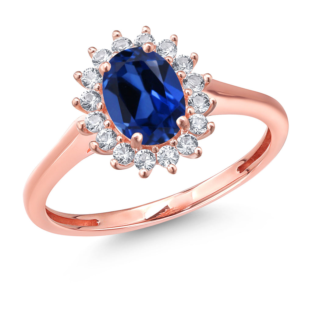 Blue Created Sapphire - September_5_Ring in 10K Rose Gold