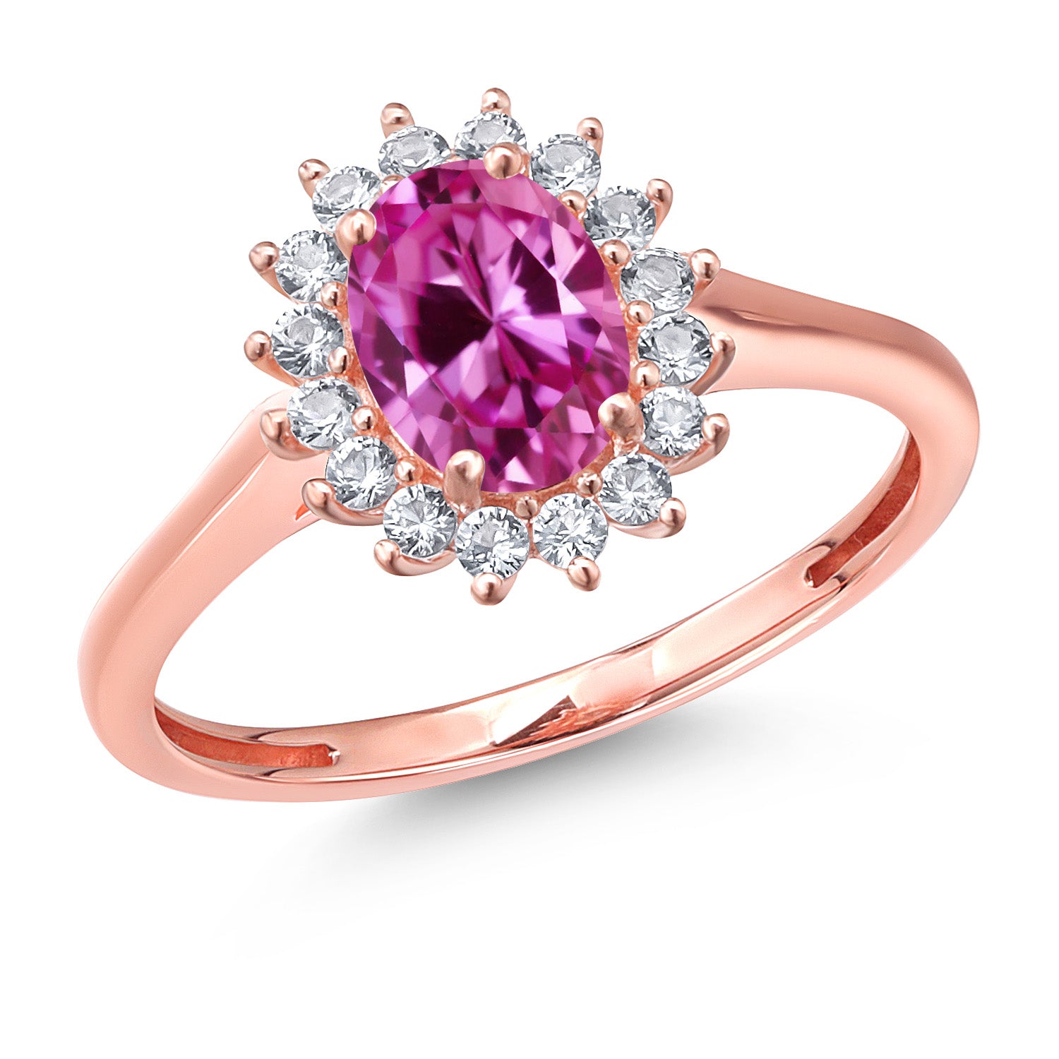 Pink Created Sapphire - September_5_Ring in 10K Rose Gold