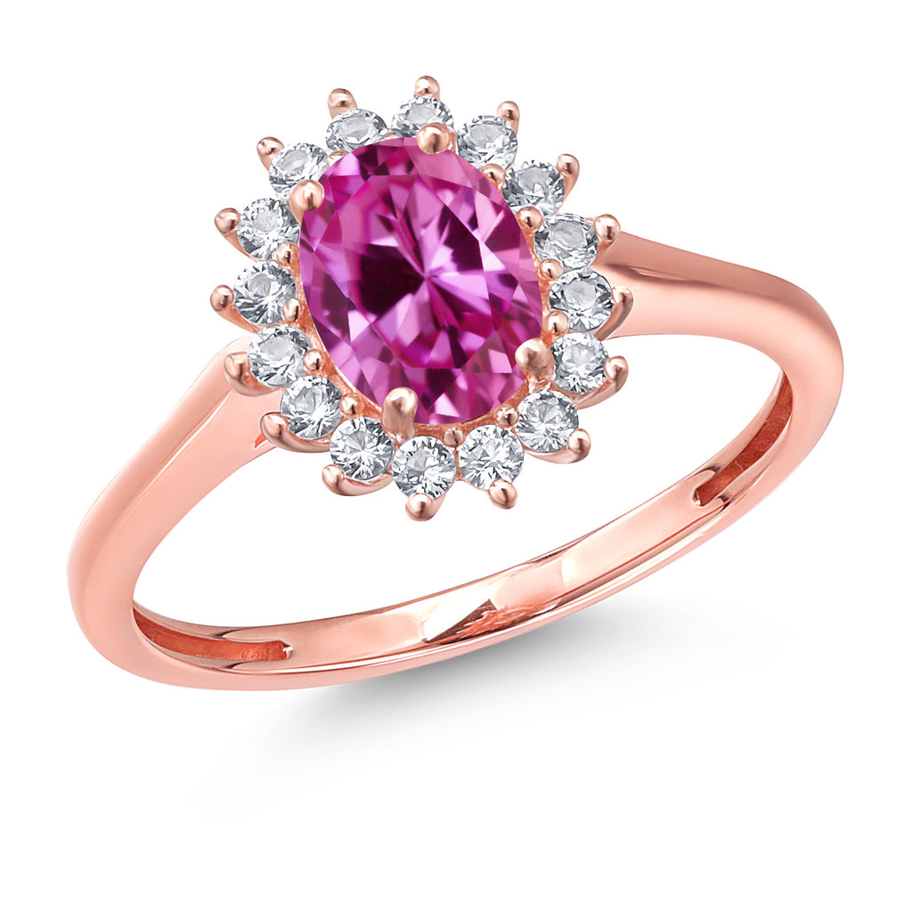 Pink Created Sapphire - September_6_Ring in 10K Rose Gold