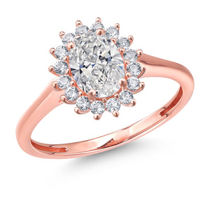Lab Grown Diamond and Created Sapphire_Ring in 10K Rose Gold