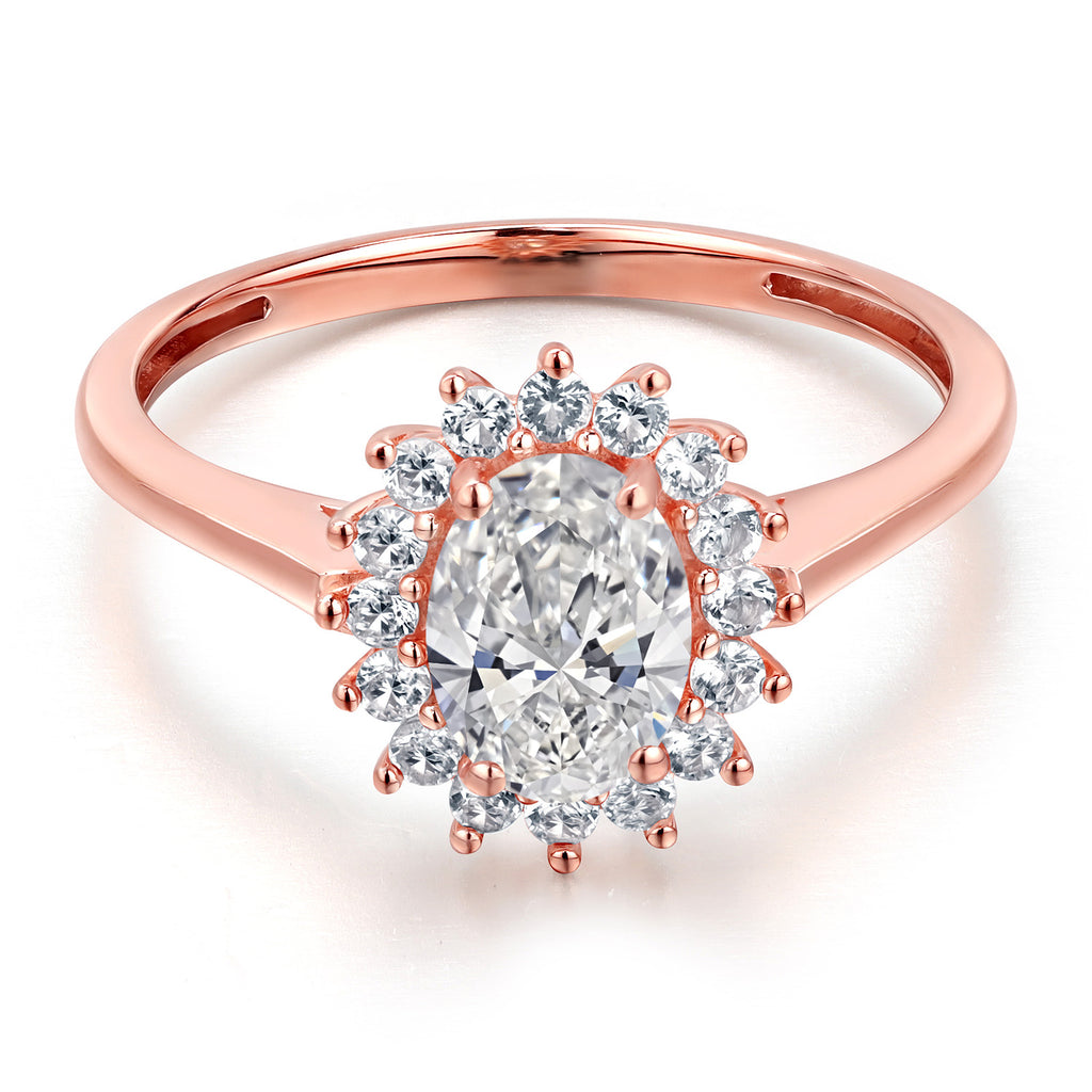 Lab Grown Diamond and Created Sapphire_Ring in 10K Rose Gold