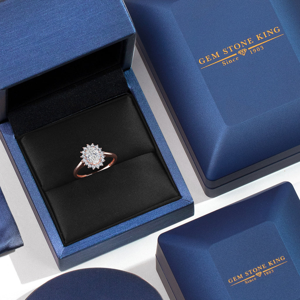 Lab Grown Diamond and Created Sapphire_Ring in 10K Rose Gold