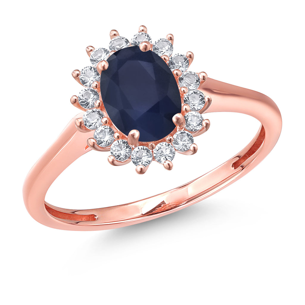 Blue Sapphire - September_8_Ring in 10K Rose Gold