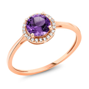 Purple and White_Ring in 10K Rose Gold