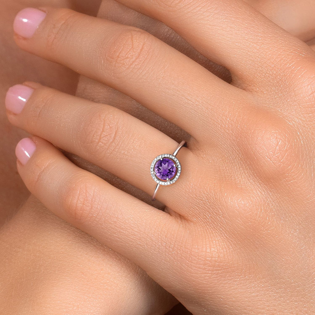 Amethyst - February_Ring in 10K White Gold
