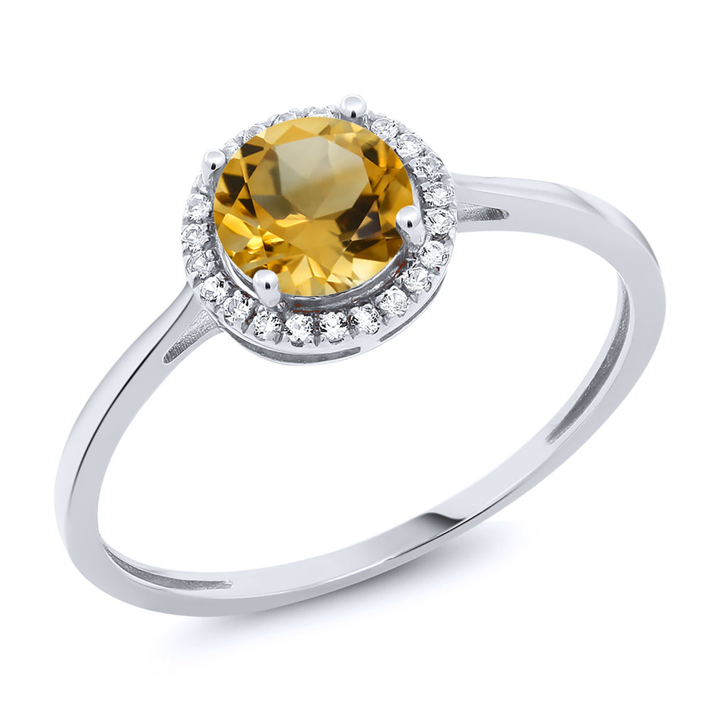 Citrine - November_8_Ring in 10K White Gold