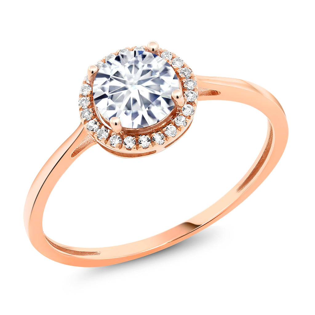 White Moissanite - April_7.5_Ring in 10K Rose Gold