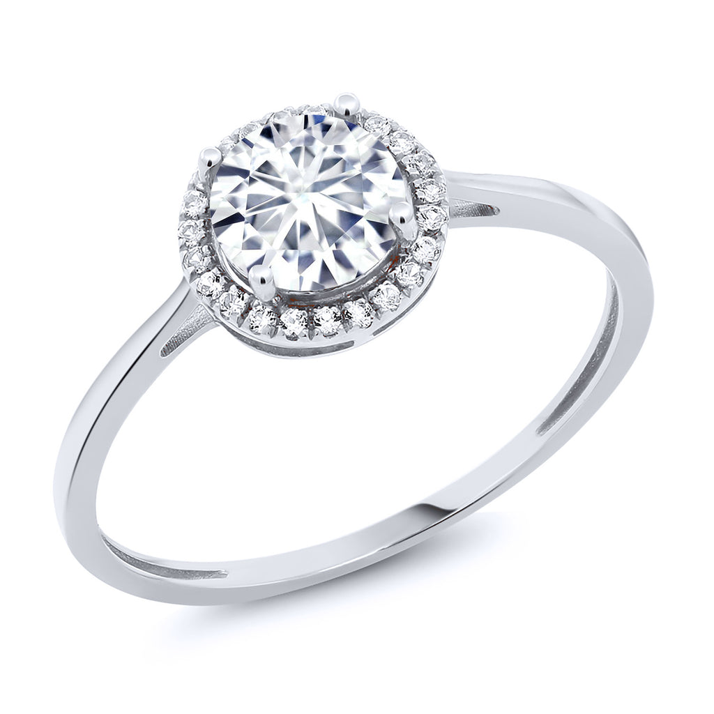 White Moissanite - April_7.5_Ring in 10K White Gold