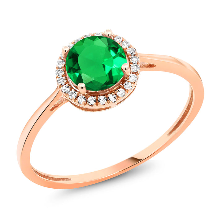 Nano Emerald - May_6_Ring in 10K Rose Gold