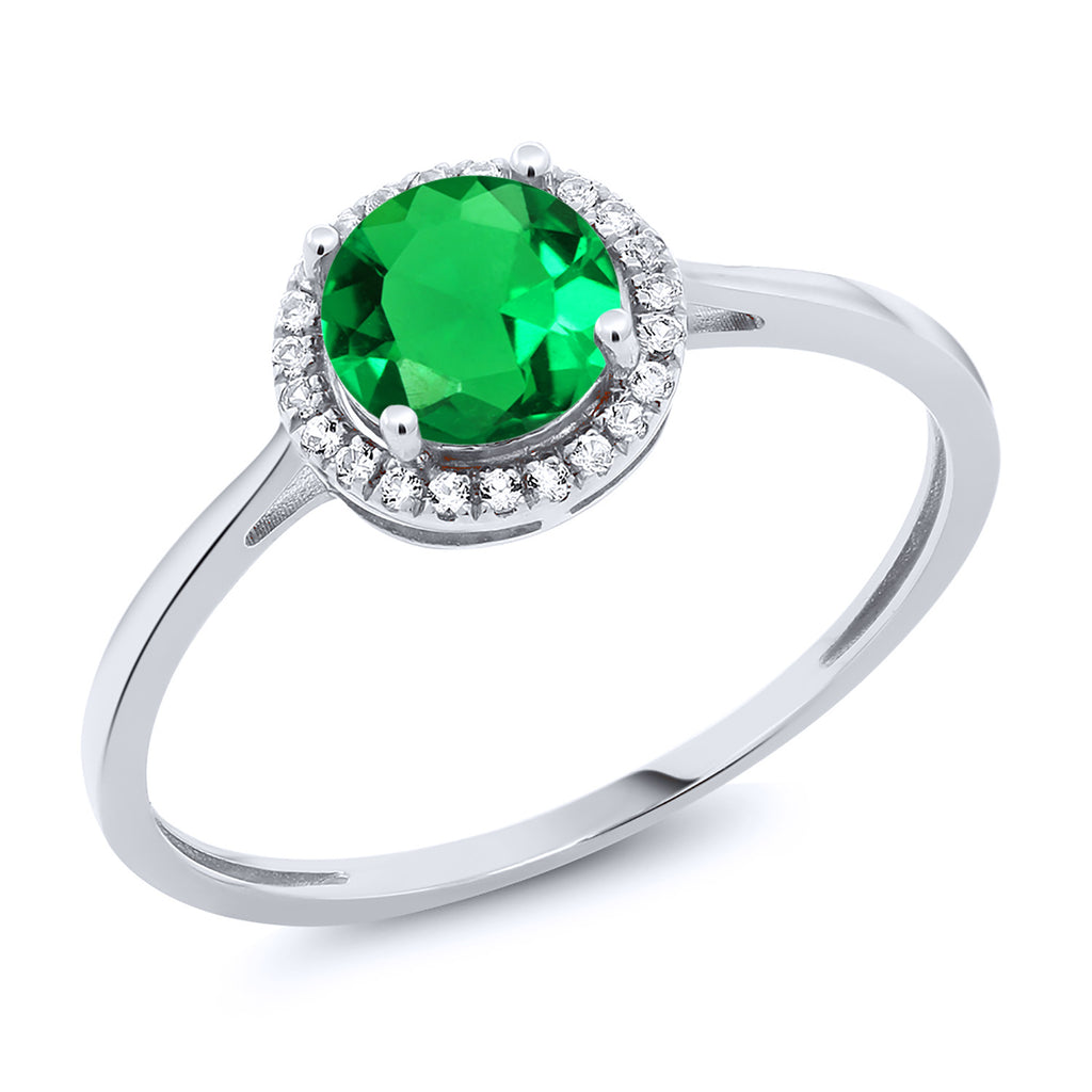 Nano Emerald - May_8_Ring in 10K White Gold