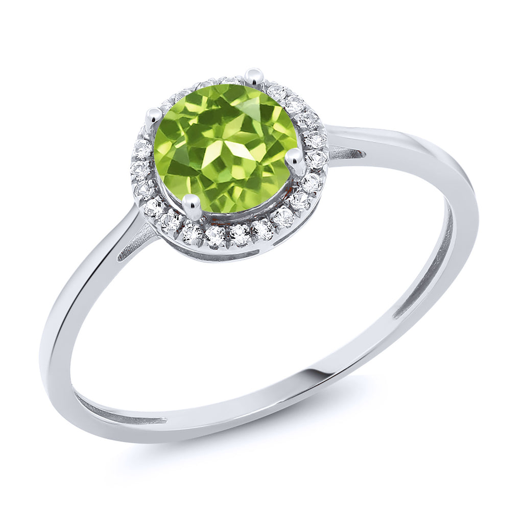 Peridot - August_5_Ring in 10K White Gold