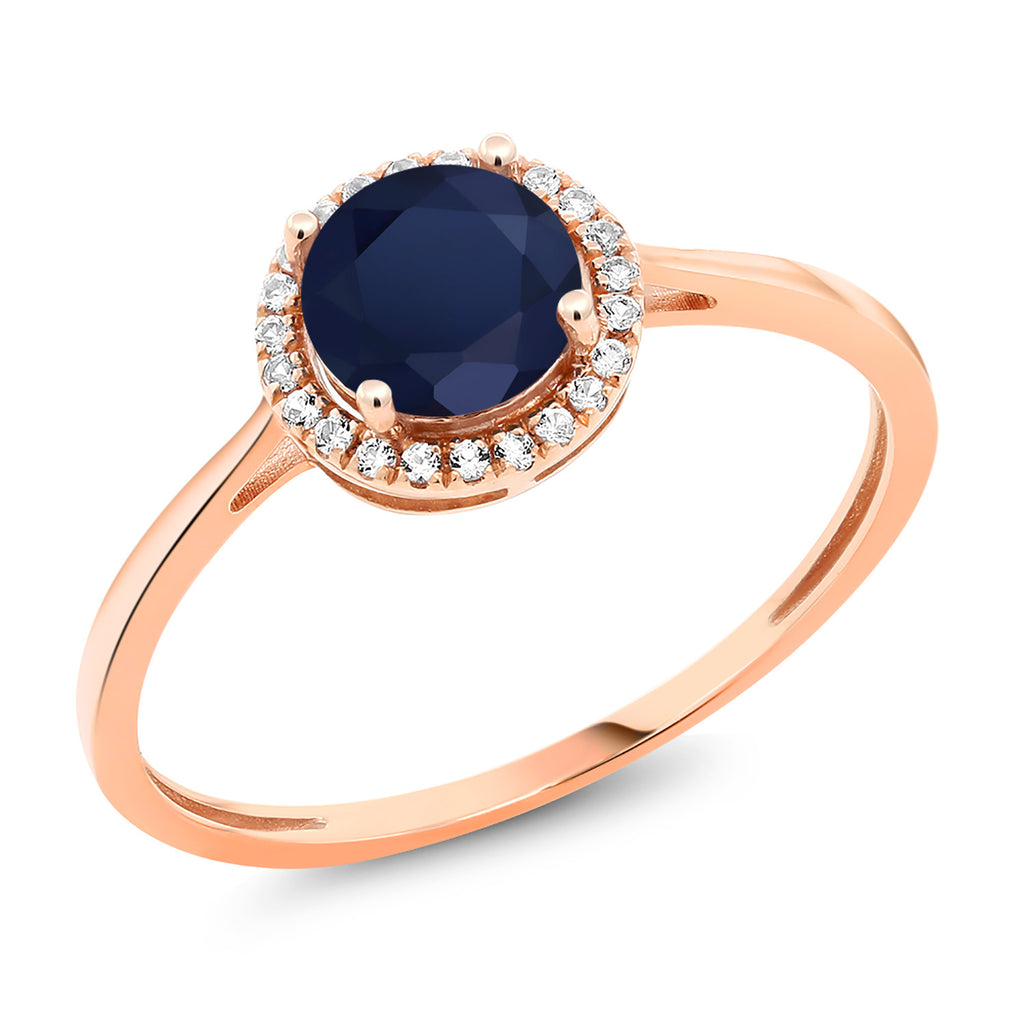 Blue Sapphire - September_9_Ring in 10K Rose Gold