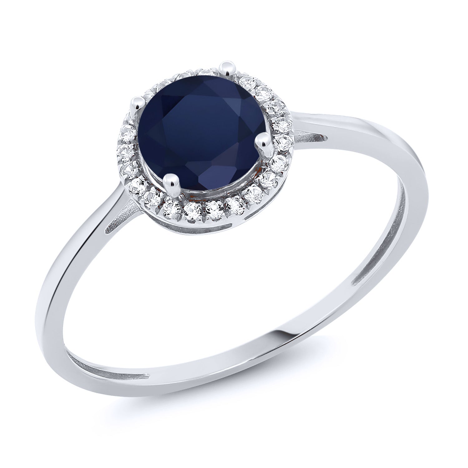 Blue Sapphire - September_8_Ring in 10K White Gold