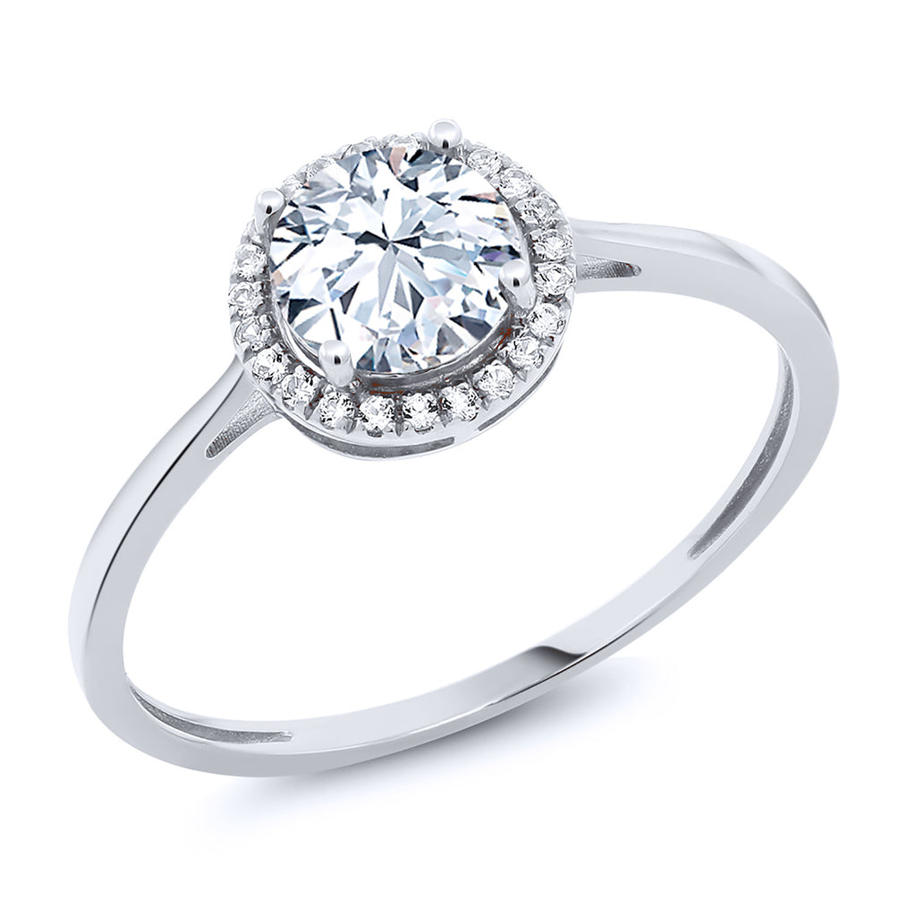 White Created Sapphire - September_5_Ring in 10K White Gold