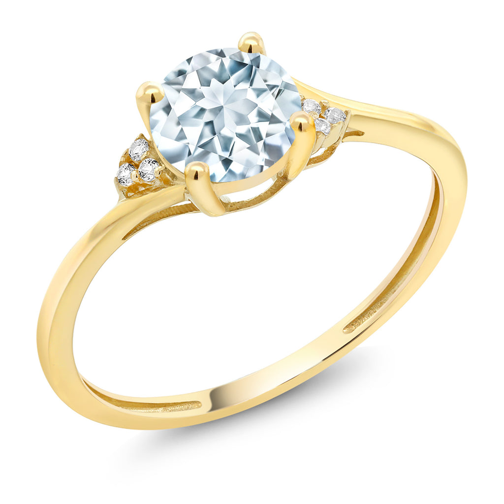 Aquamarine - March_7_Ring in 10K Yellow Gold