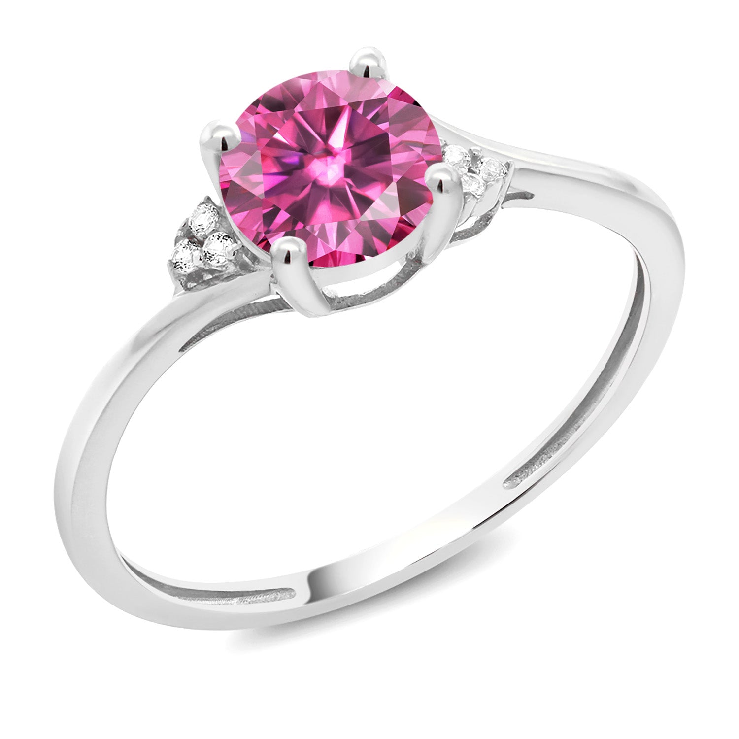 Pink Moissanite - April_6_Ring in 10K White Gold