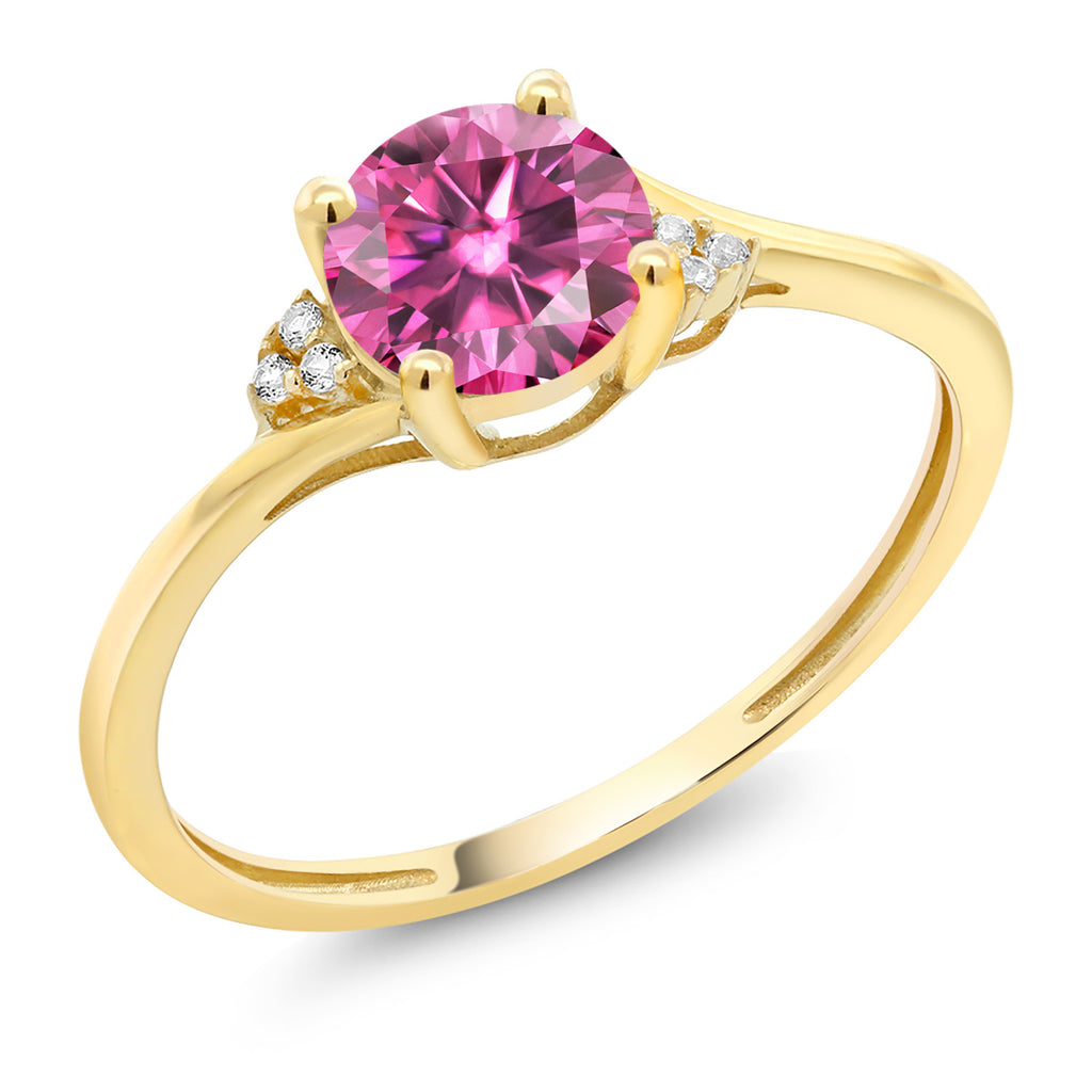 Pink Moissanite - April_7_Ring in 10K Yellow Gold