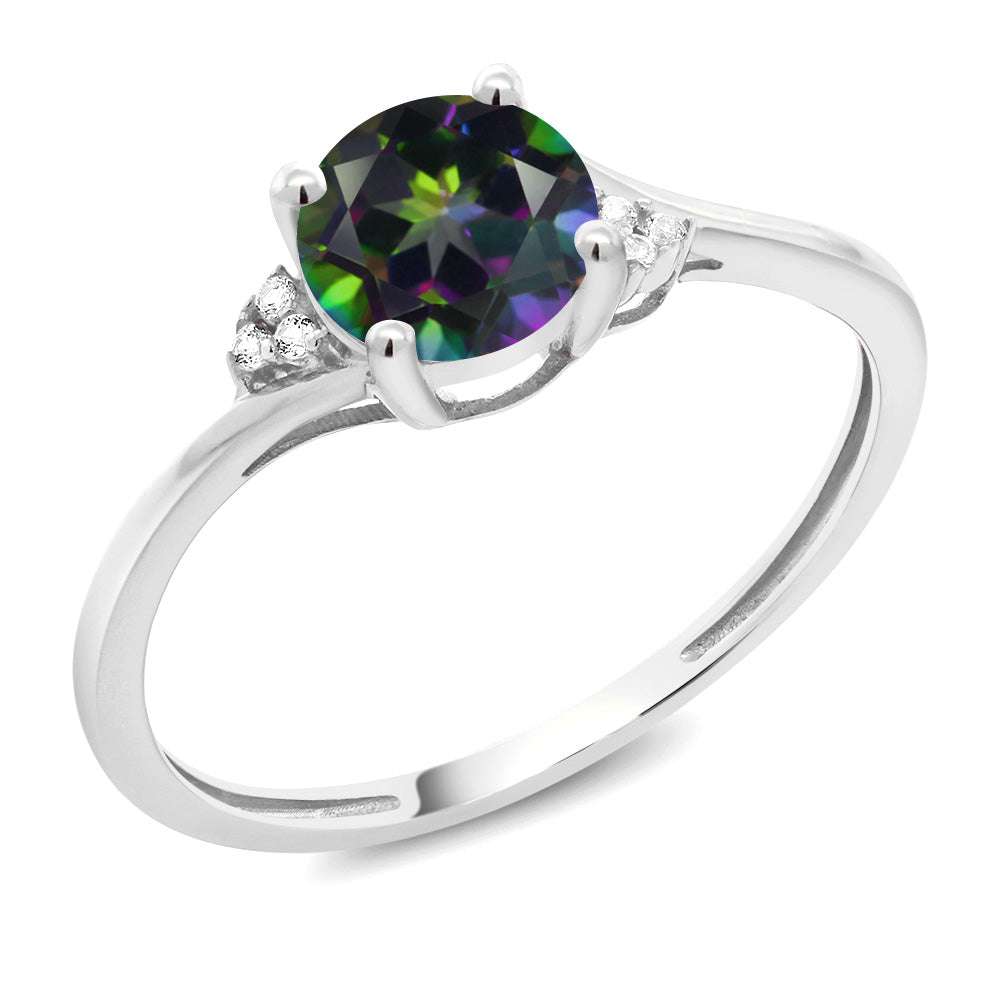 Green Mystic Topaz_5_Ring in 10K White Gold