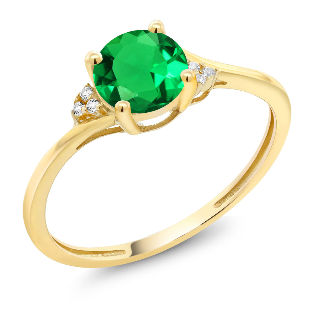Nano Emerald - May_5_Ring in 10K Yellow Gold