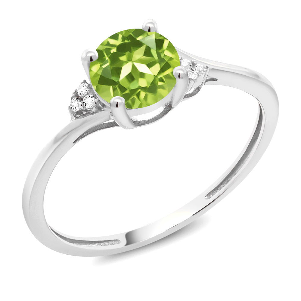 Peridot - August_7_Ring in 10K White Gold