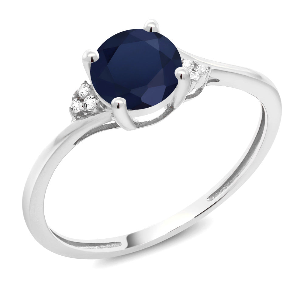 Blue Sapphire - September_9_Ring in 10K White Gold