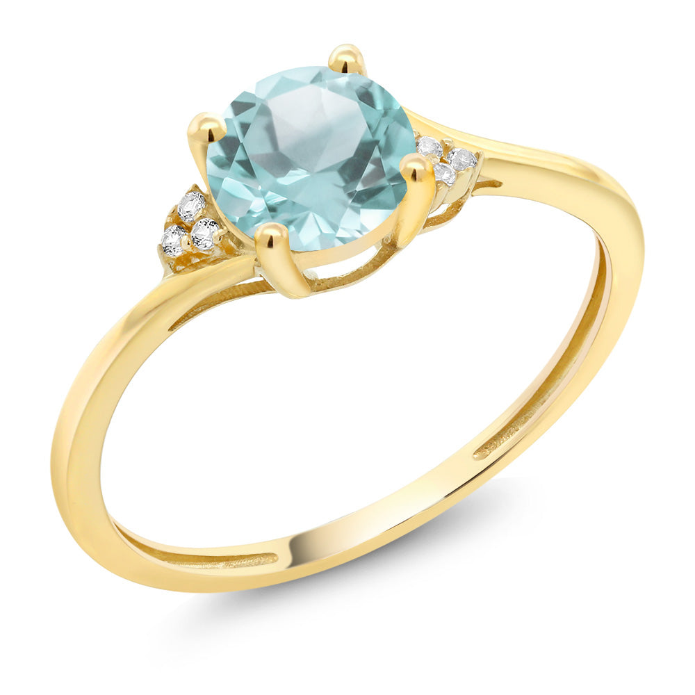 Sky Blue Topaz - November_9_Ring in 10K Yellow Gold