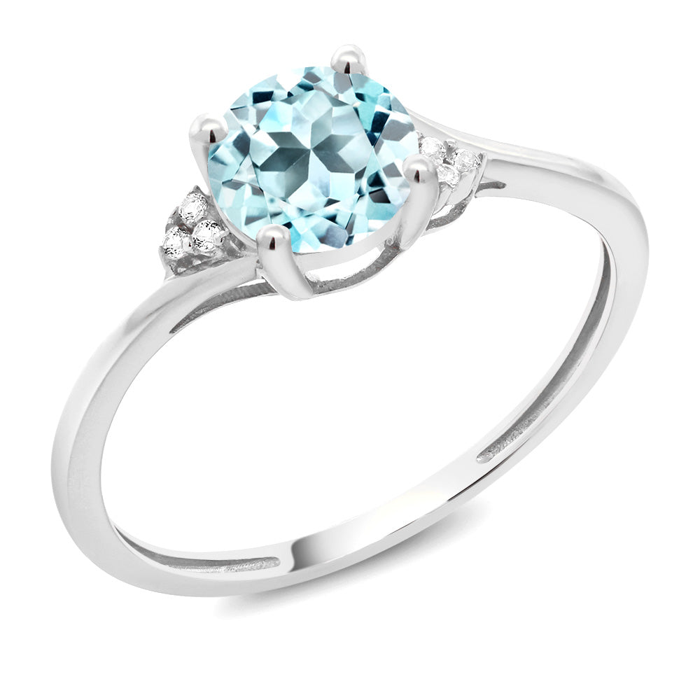 Sky Blue Topaz - November_7_Ring in 10K White Gold