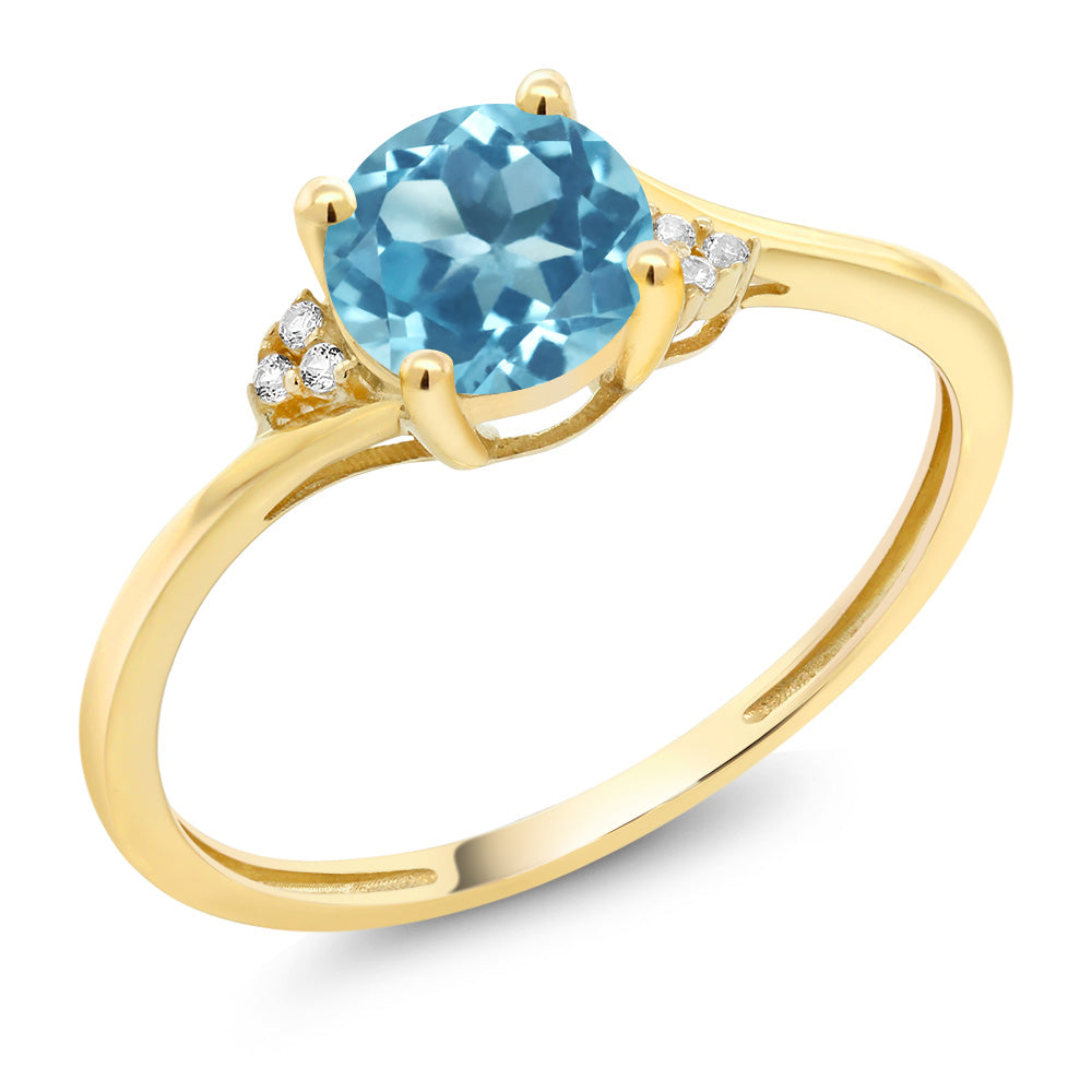 Swiss Blue Topaz - November_7_Ring in 10K Yellow Gold