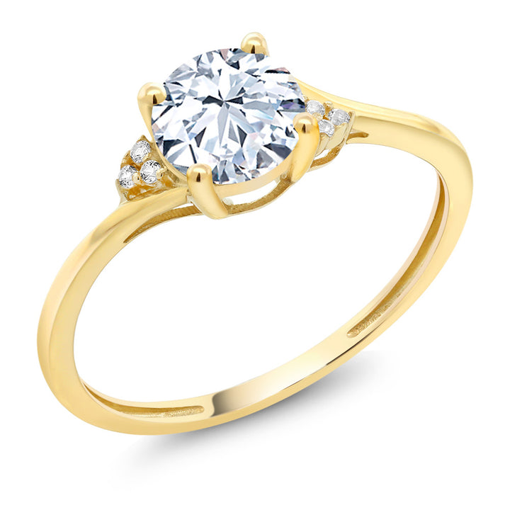 White Created Sapphire - September_5_Ring in 10K Yellow Gold