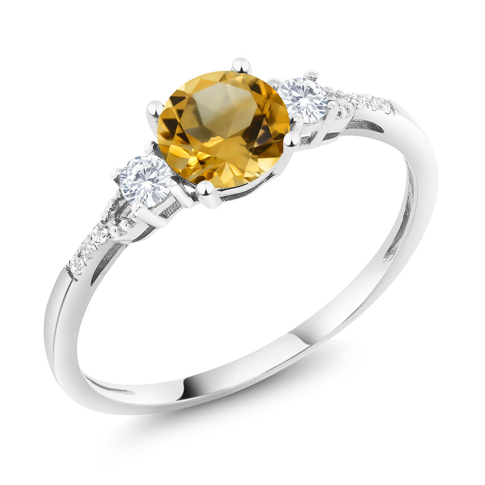 Citrine - November_8_Ring in 10K White Gold