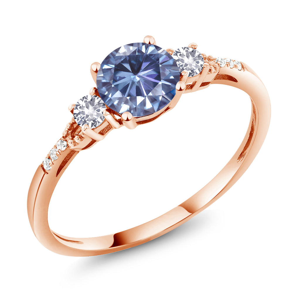 Persian Blue Moissanite - April_5.5_Ring in 10K Rose Gold