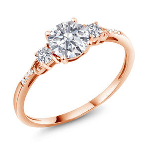 White Lab Grown Diamond - April_5_Ring in 10K Rose Gold