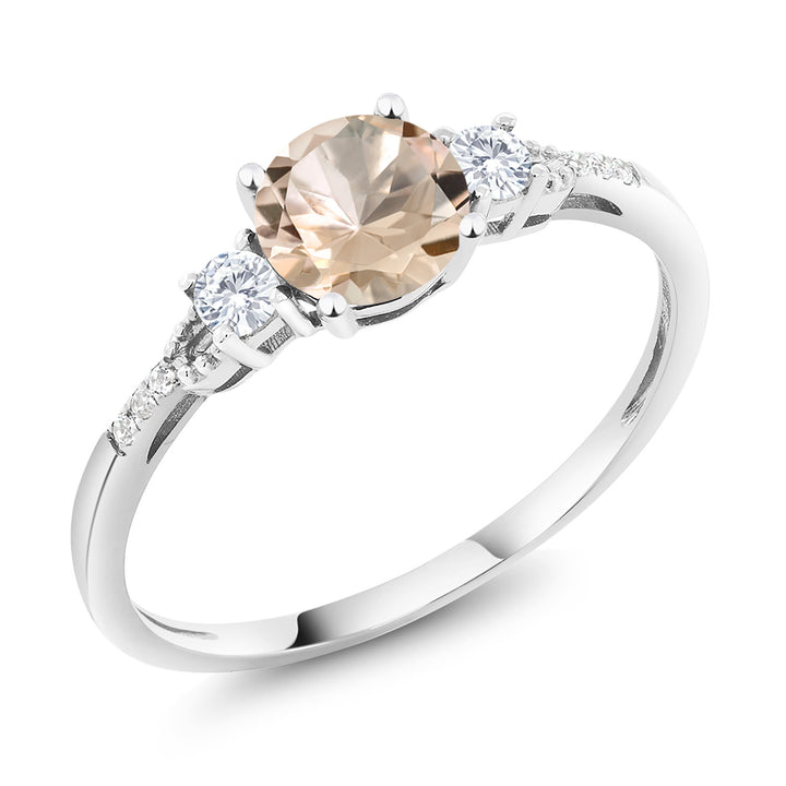 Morganite - October_5_Ring in 10K White Gold
