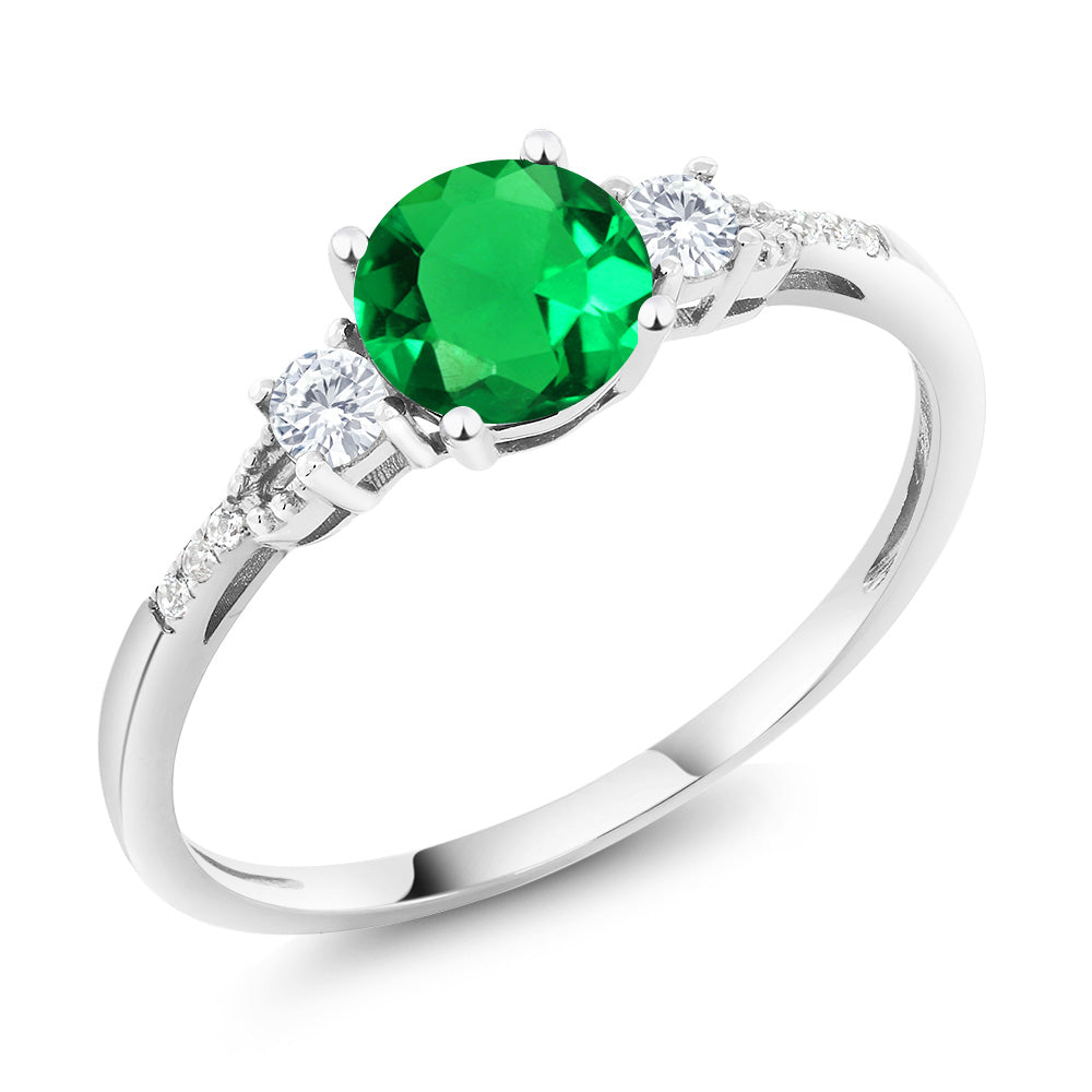 Nano Emerald - May_8_Ring in 10K White Gold