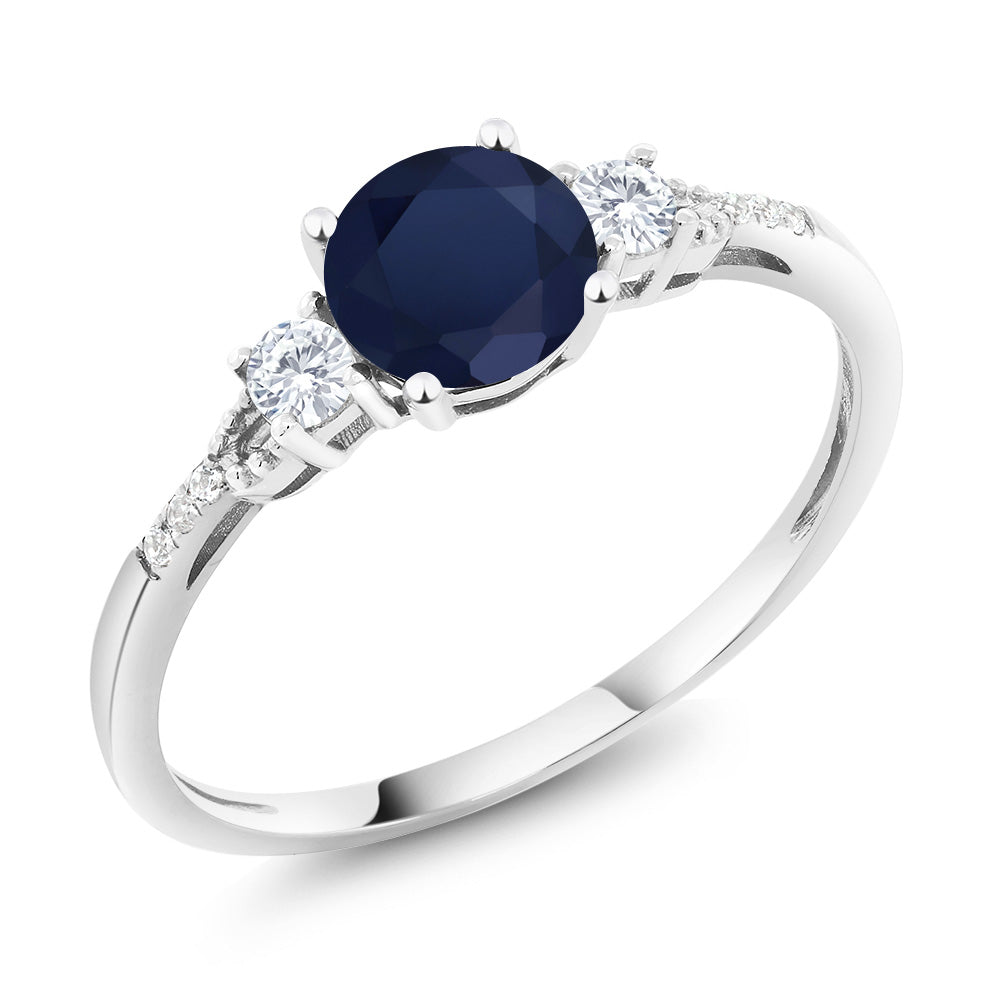 Blue Sapphire - September_5_Ring in 10K White Gold