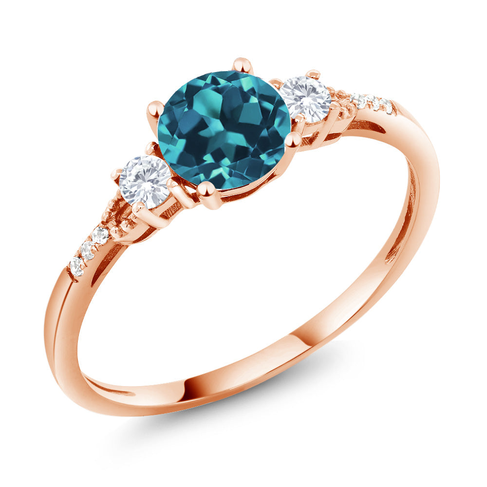 London Blue Topaz - November_9_Ring in 10K Rose Gold